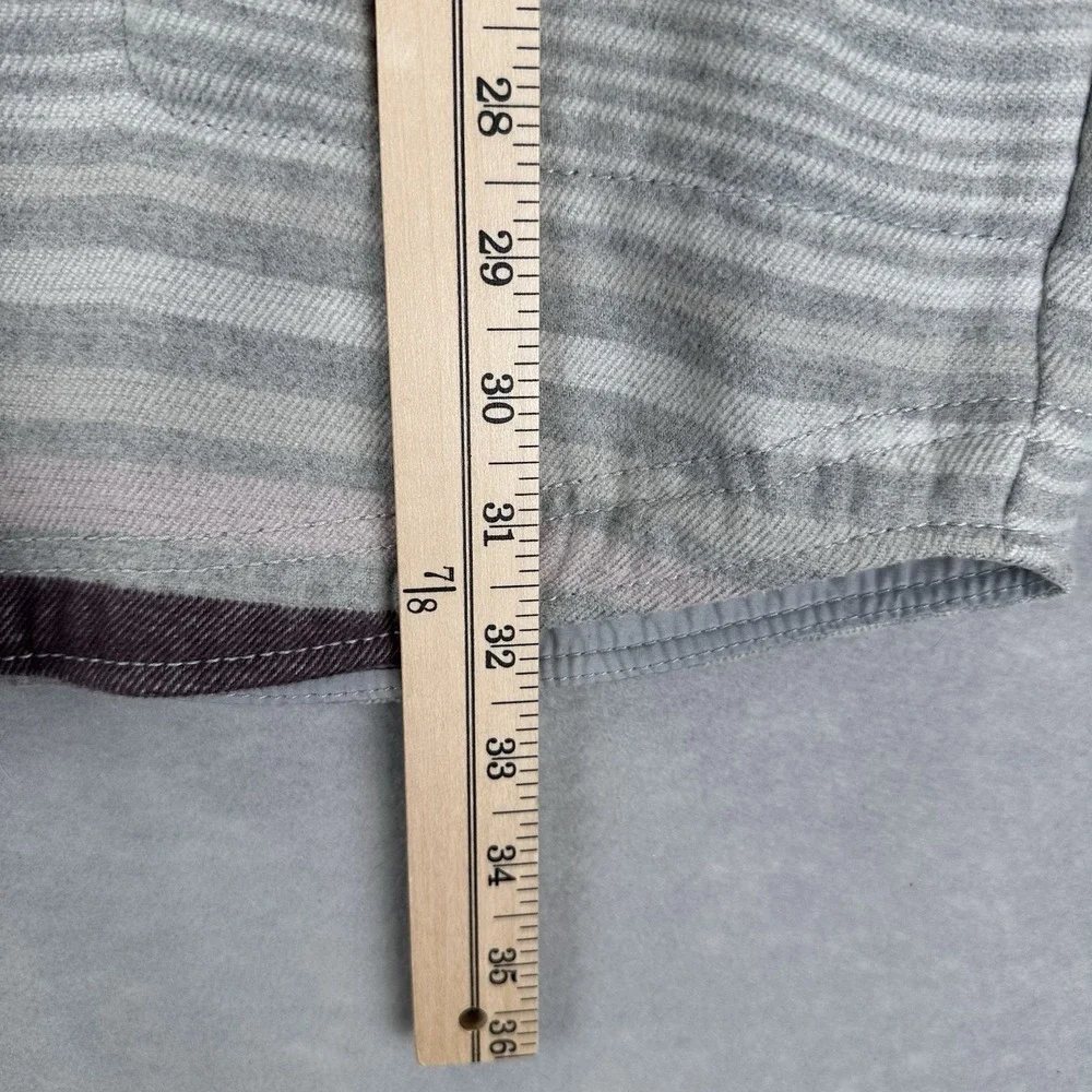 Columbia Calico Basin Women's XL Gray Brown Striped Shirt Jacket Shacket Pockets